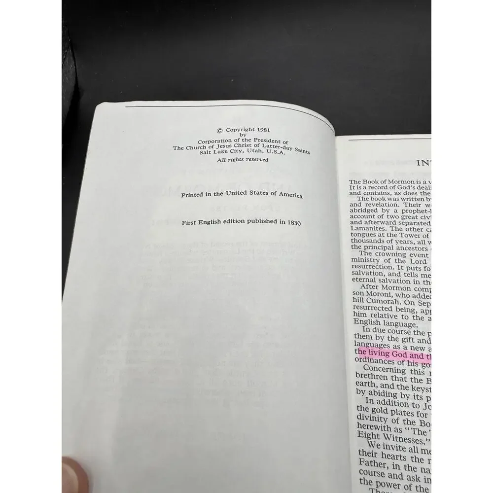 Book Of Mormon 1981 PB With Extra Ephemera Jesus Christ Testament Vintage HBS